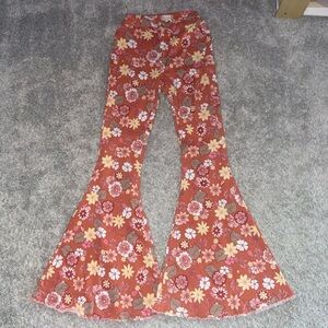 Retro floral hippie pants
